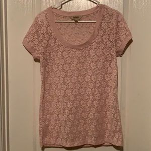 🐳 Sheer pink lace top